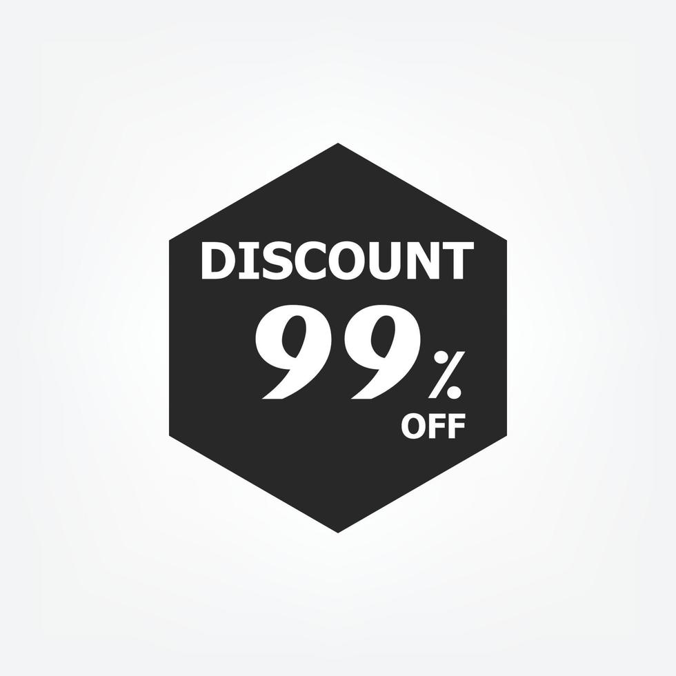 Sale discount icon. Special offer price signs, Discount 99 Percent OFF vector
