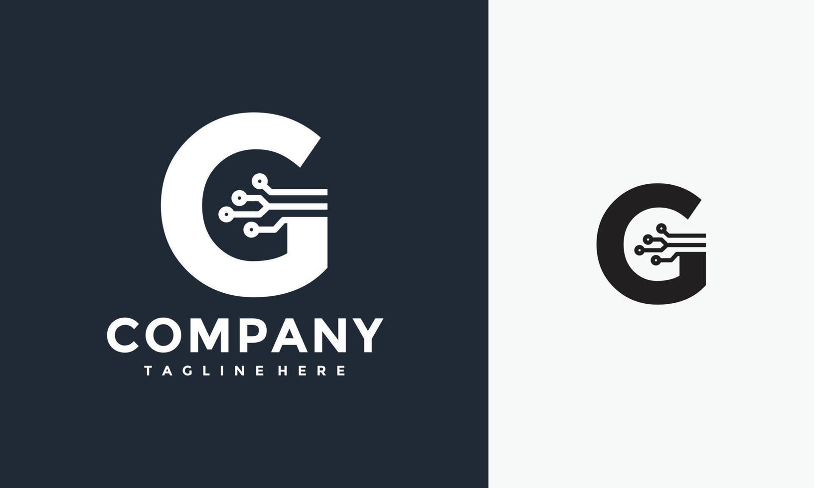 initial G technology logo vector