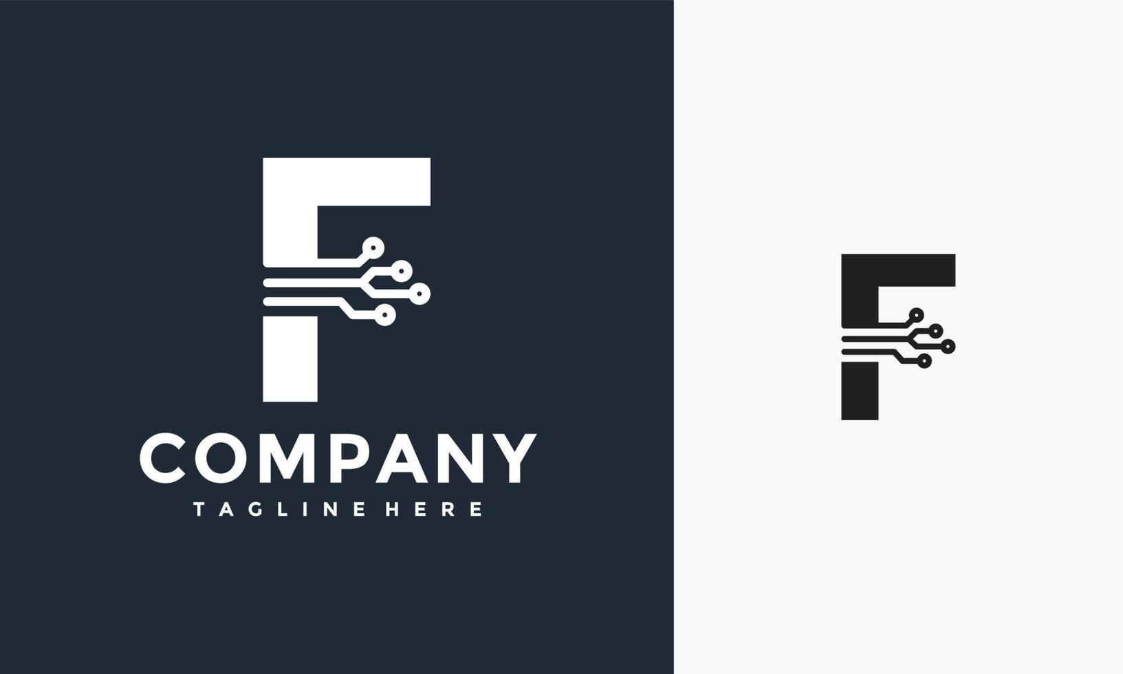 initial F logo technology vector