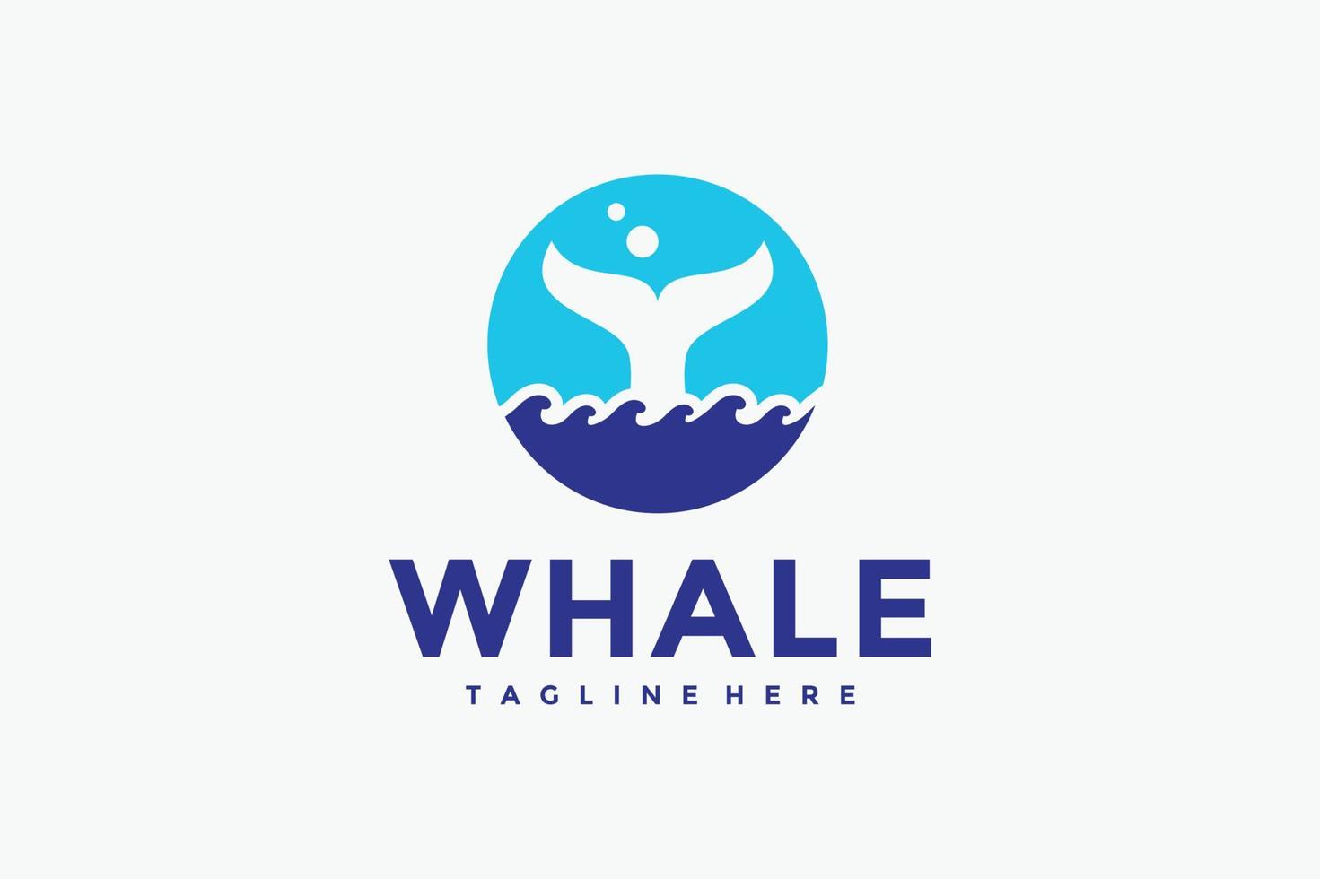 whale tail waves logo vector