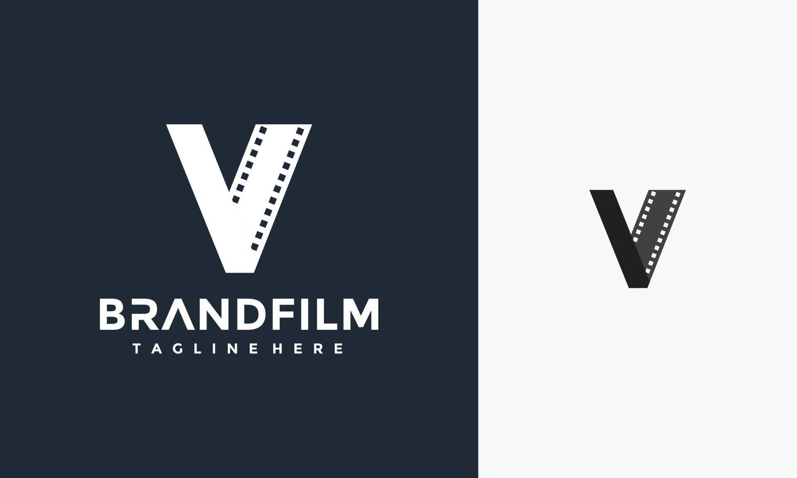 initial V movie film logo vector