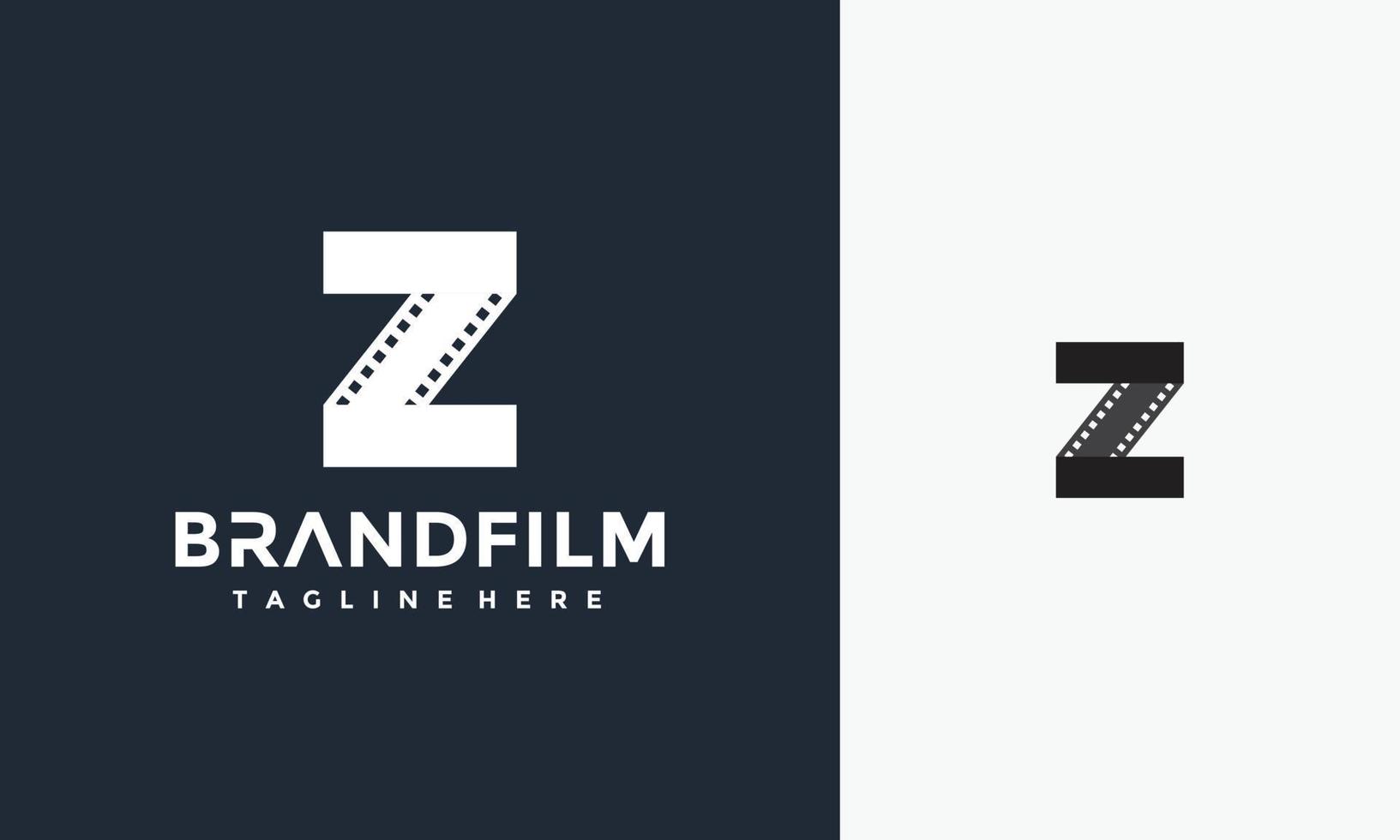 iniciales z película película logo vector