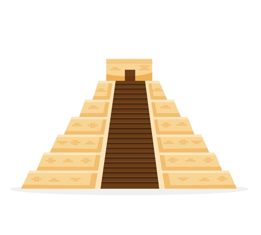 Aztec Pyramid famous landmark vector