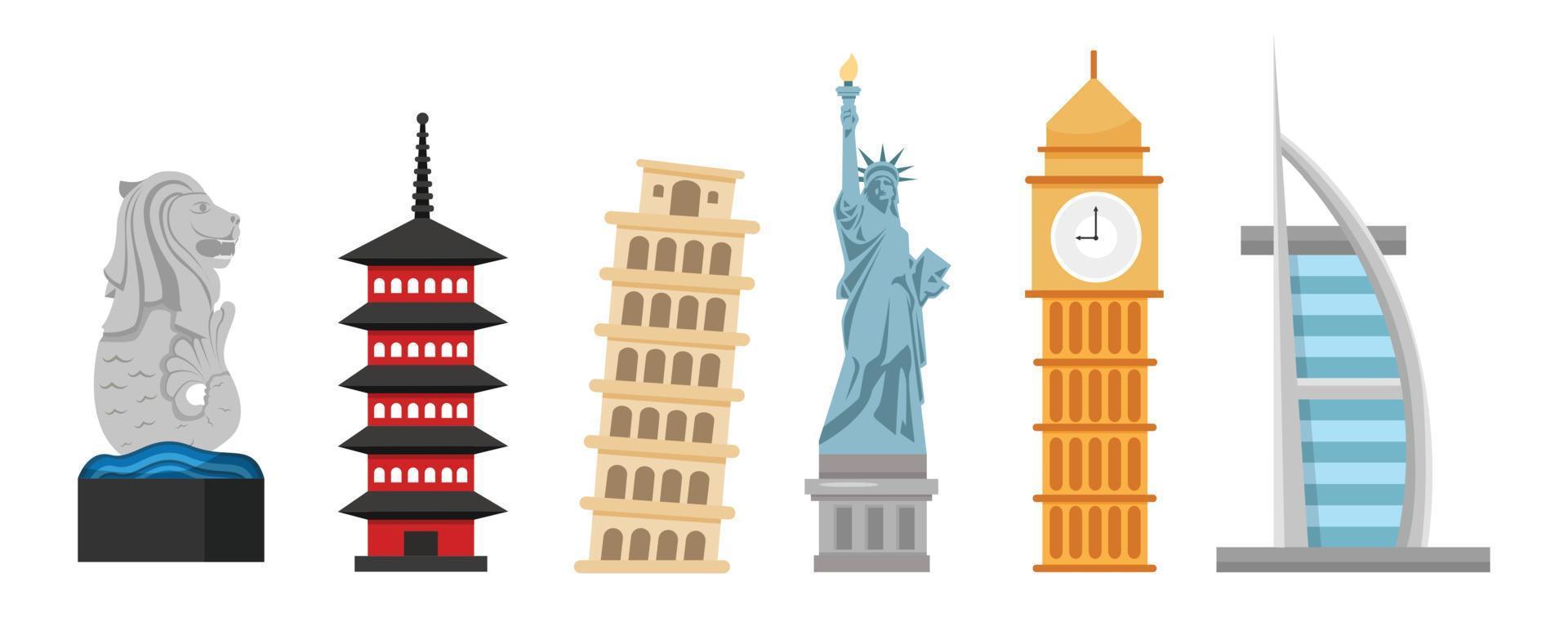 Landmark in the World vector illustration