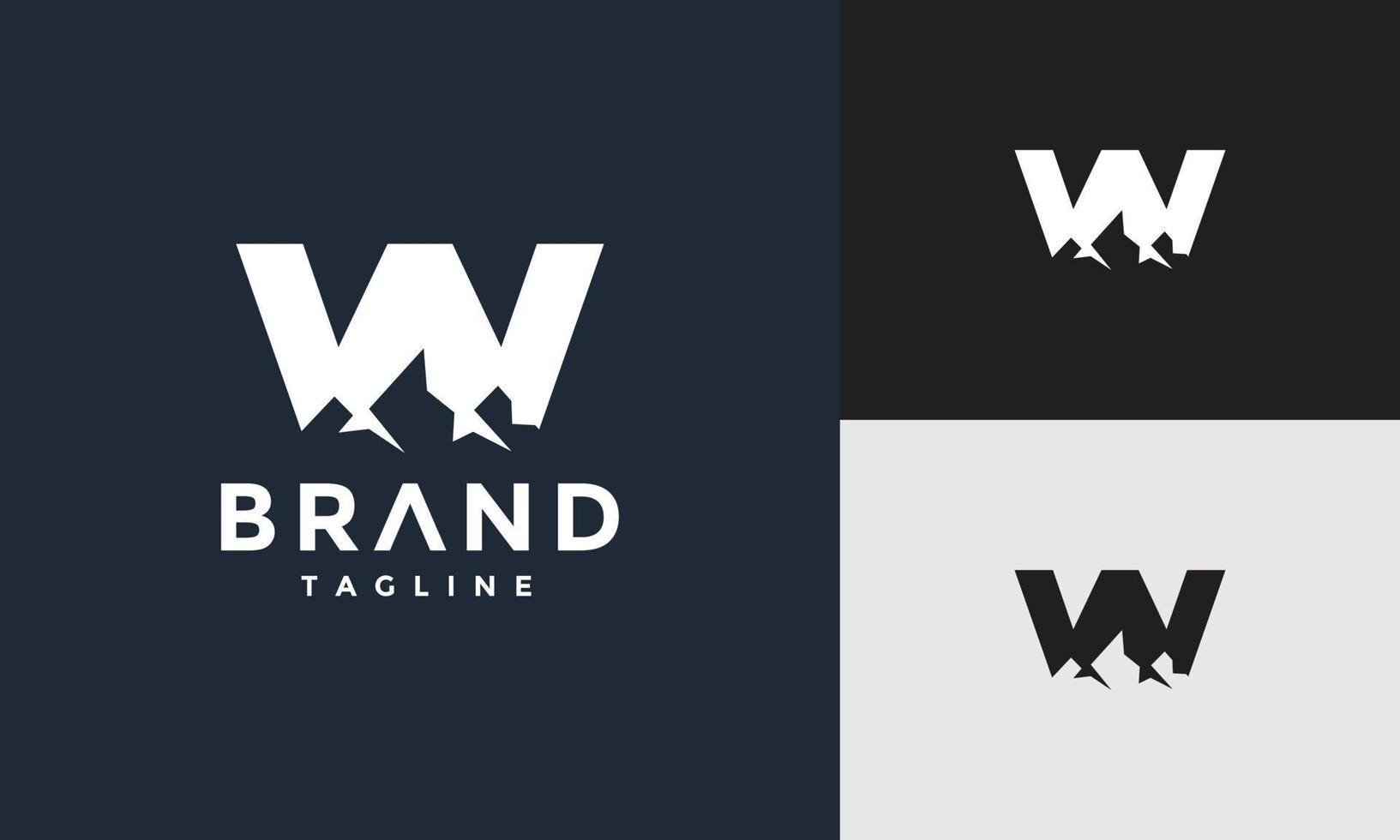 initials W mount logo vector