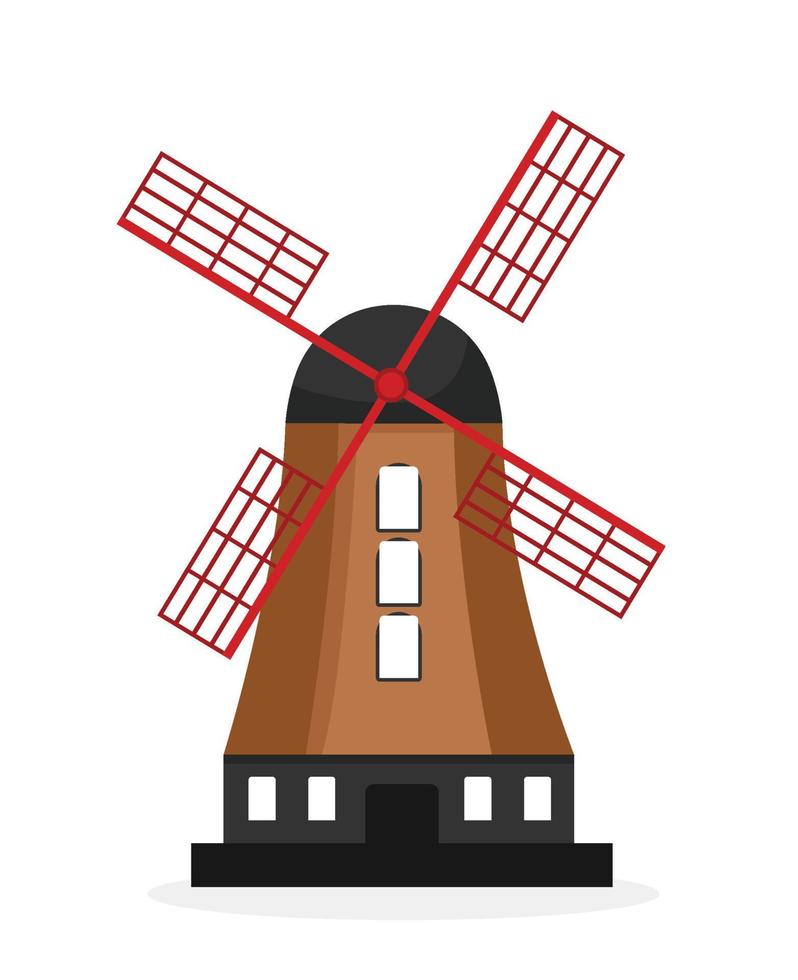 Netherlands windmill. famous landmark vector