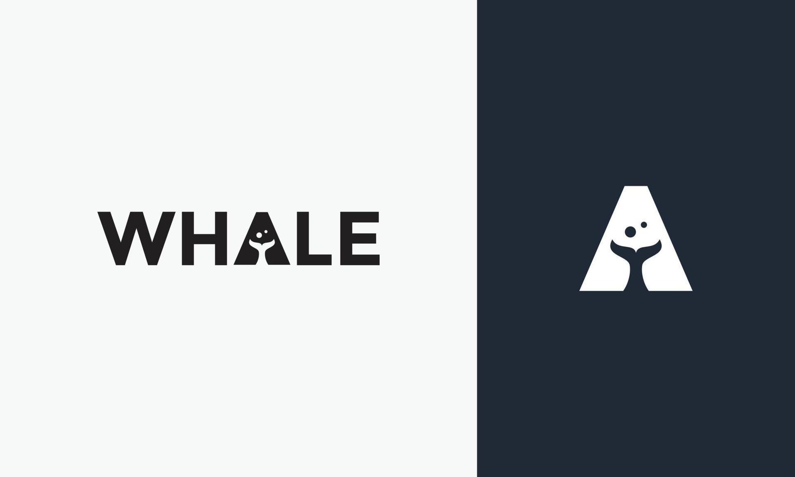 initials A whale tail logo vector