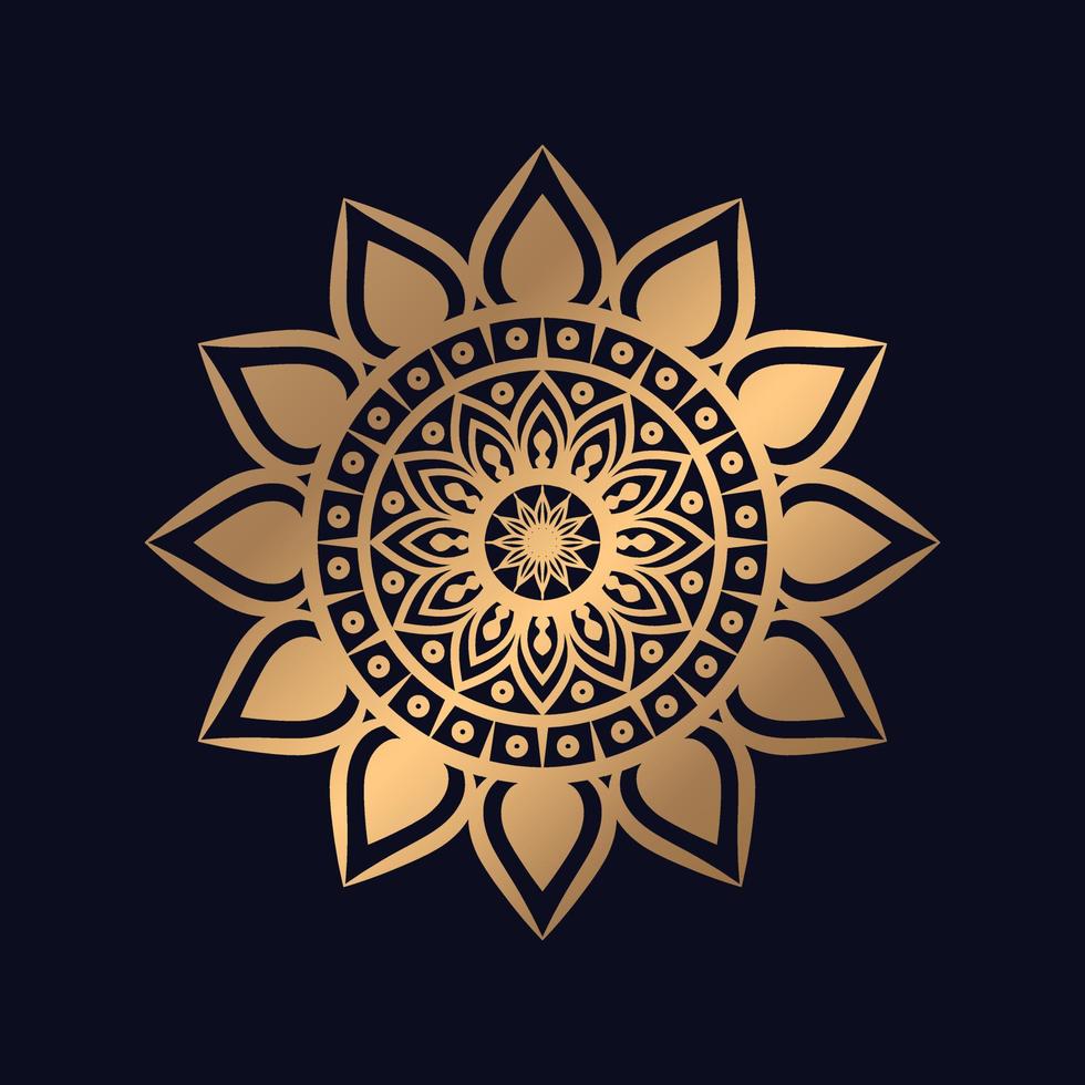 Fondo de mandala de lujo con fondo de patrón arabesco dorado vector