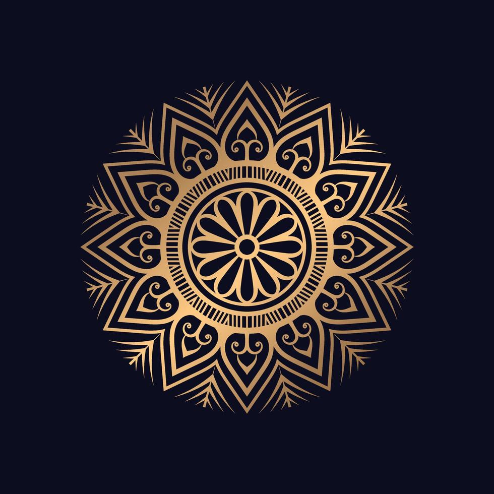Luxury mandala background with golden arabesque background vector