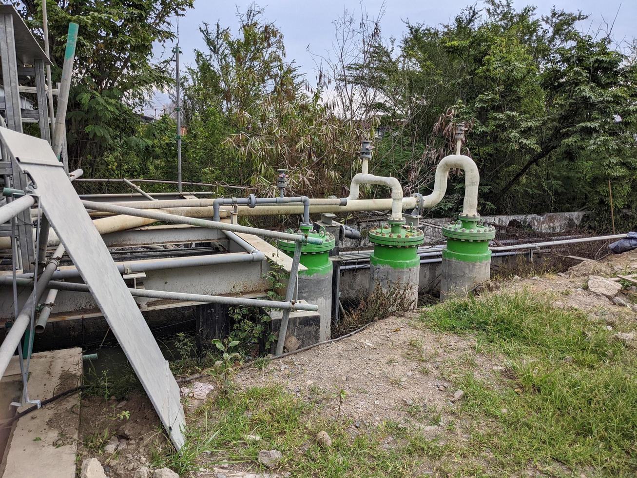 Pipe rack and pipe installation on the construction power plant project. The photo is suitable to use for industry background photography, power plant poster and electricity content media.