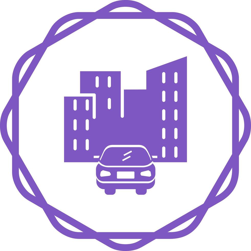 Car in city Vector Icon