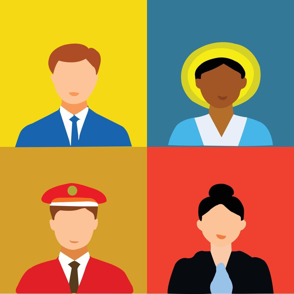 Beautiful Man And Woman Avatar Vector Art