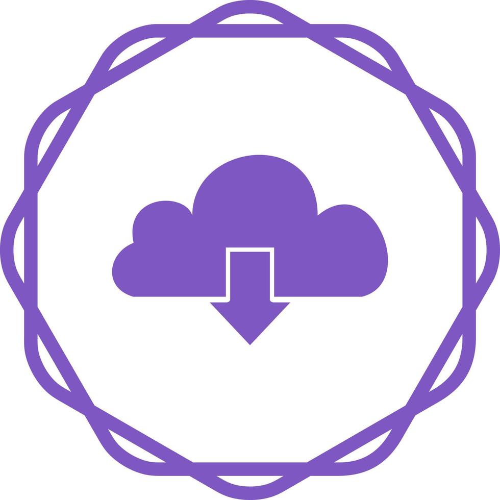 Cloud with downward arrow Vector Icon