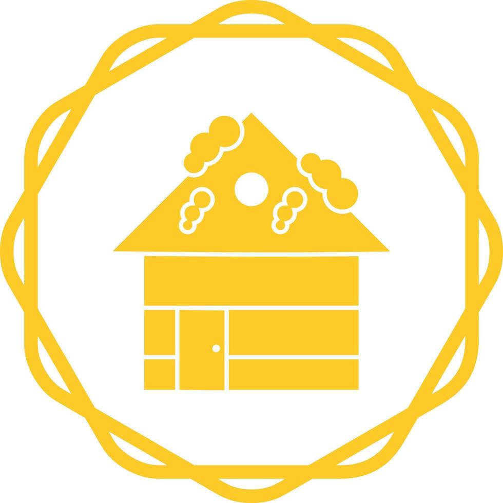 House with Snow Vector Icon