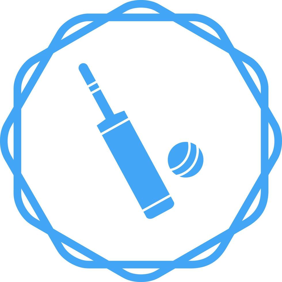 Cricket Bat and Ball Vector Icon