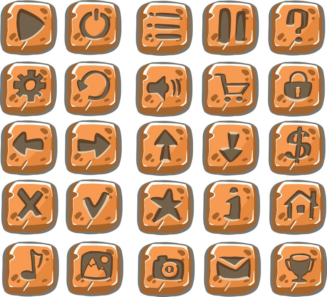 Set Of Web Square Button   clipart illustration vector