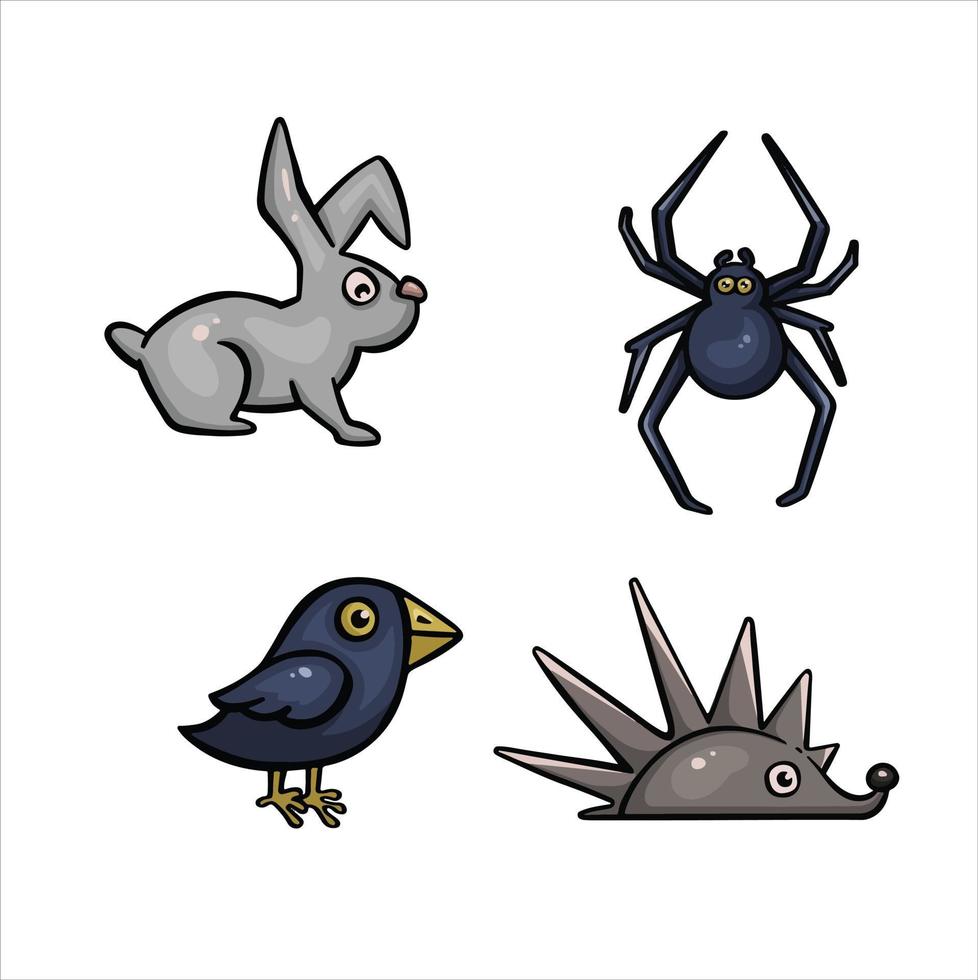 dibujos animados de colores conjunto de mascotas vector