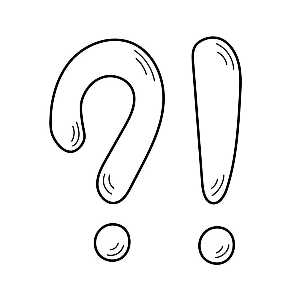 Doodle exclamation and question mark vector