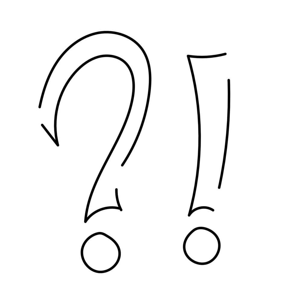 Doodle Question and exclamation signs vector