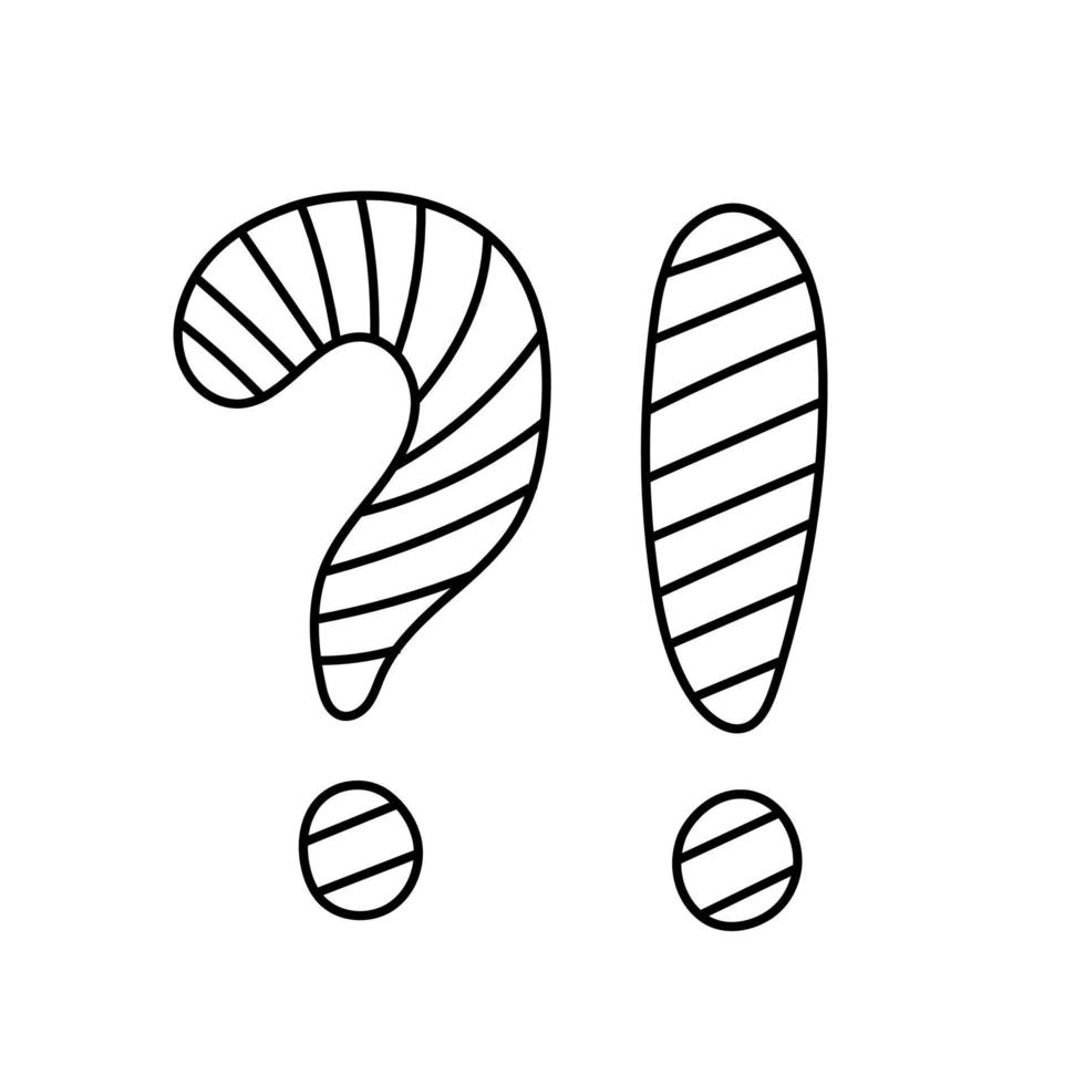 Striped Question mark and exclamation mark vector