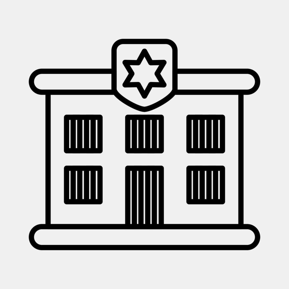 Icon prison. Building elements. Icons in line style. Good for prints, web, posters, logo, site plan, map, infographics, etc. vector