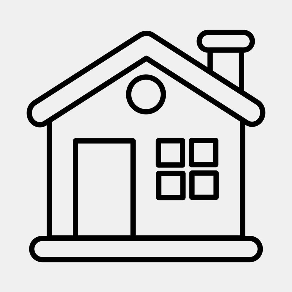 Icon house. Building elements. Icons in line style. Good for prints, web, posters, logo, site plan, map, infographics, etc. vector