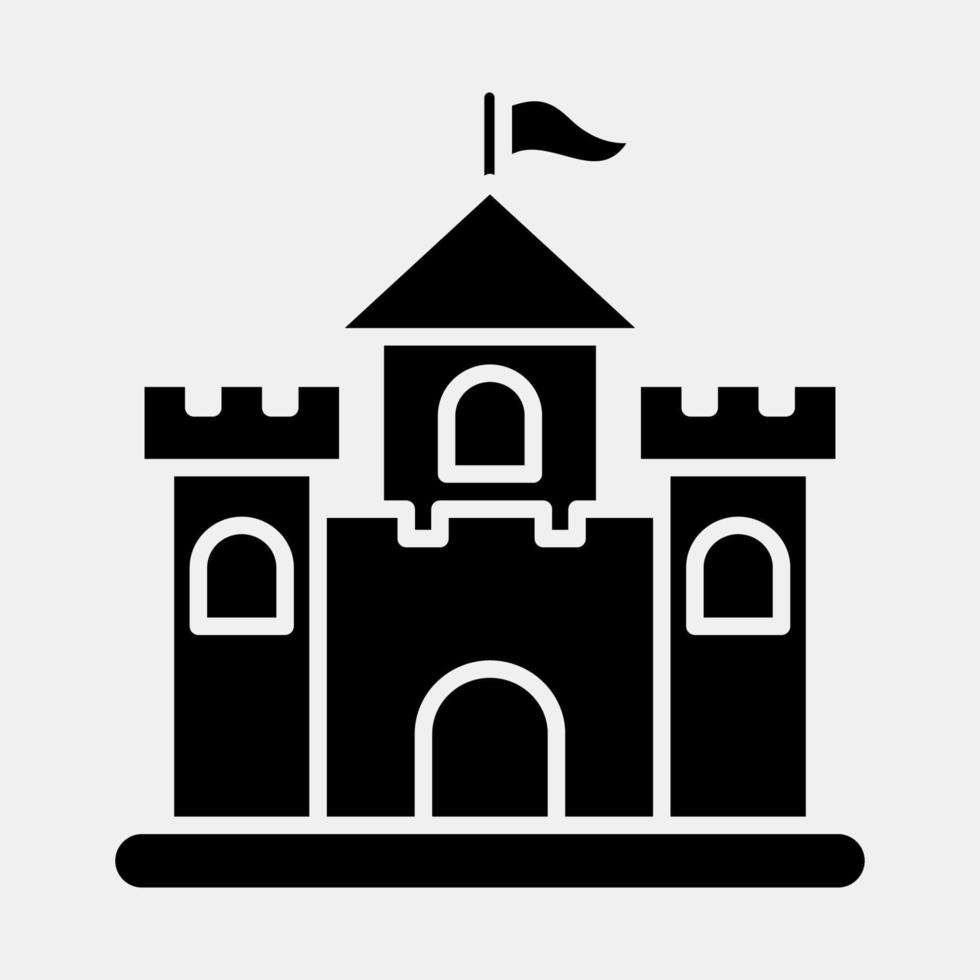 Icon castle. Building elements. Icons in glyph style. Good for prints, web, posters, logo, site plan, map, infographics, etc. vector