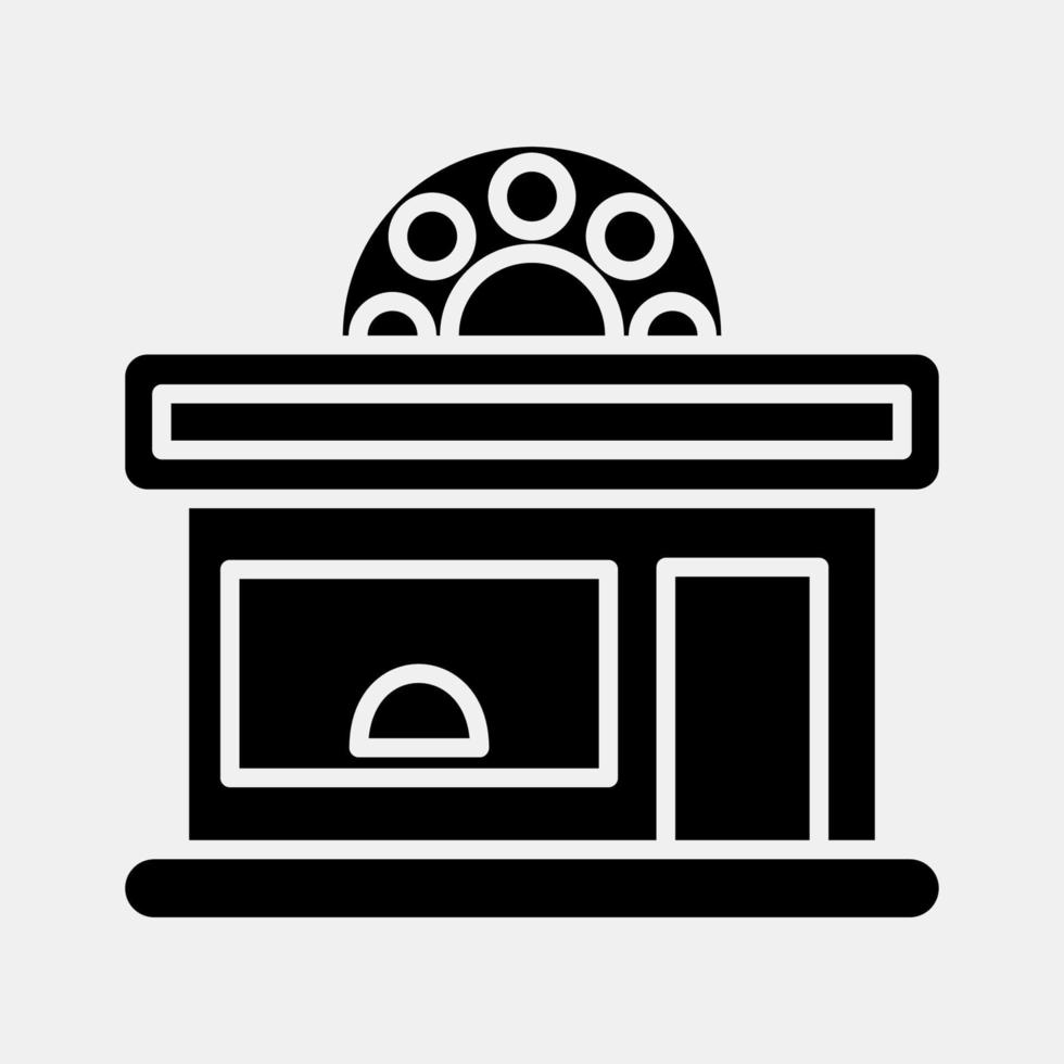 Icon cinema. Building elements. Icons in glyph style. Good for prints, web, posters, logo, site plan, map, infographics, etc. vector