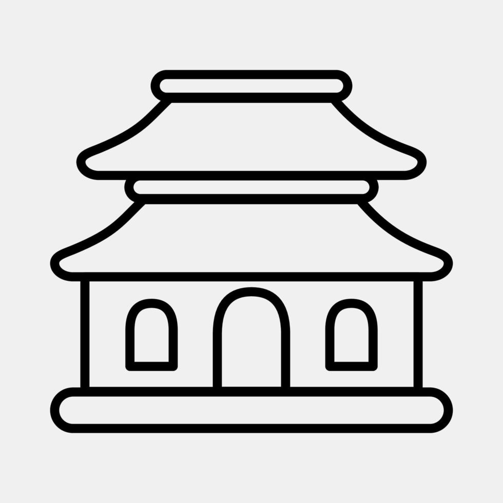 icono pagoda. edificio elementos. íconos en línea estilo. bueno para huellas dactilares, web, carteles, logo, sitio plan, mapa, infografía, etc. vector