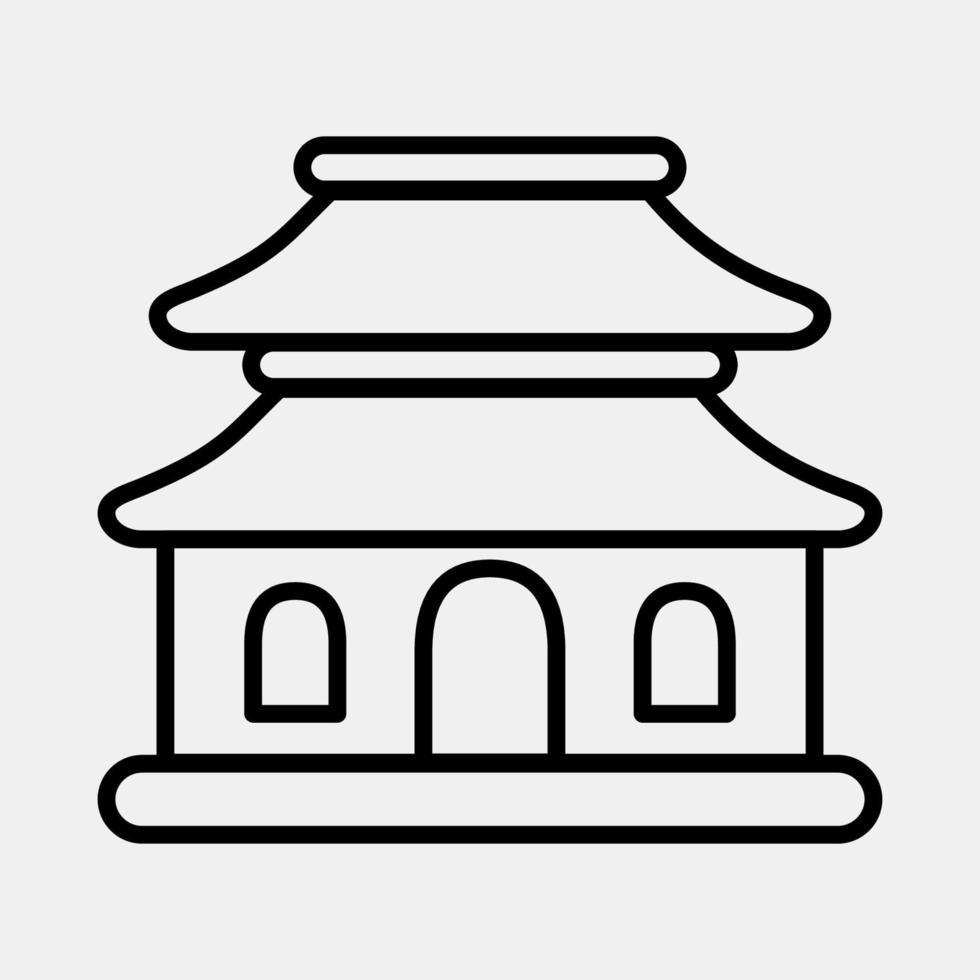 Icon pagoda. Building elements. Icons in line style. Good for prints, web, posters, logo, site plan, map, infographics, etc. vector