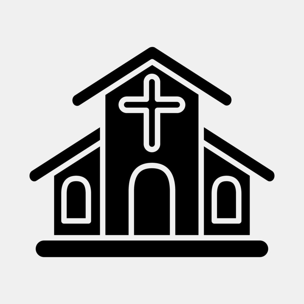 Icon chruch. Building elements. Icons in glyph style. Good for prints, web, posters, logo, site plan, map, infographics, etc. vector