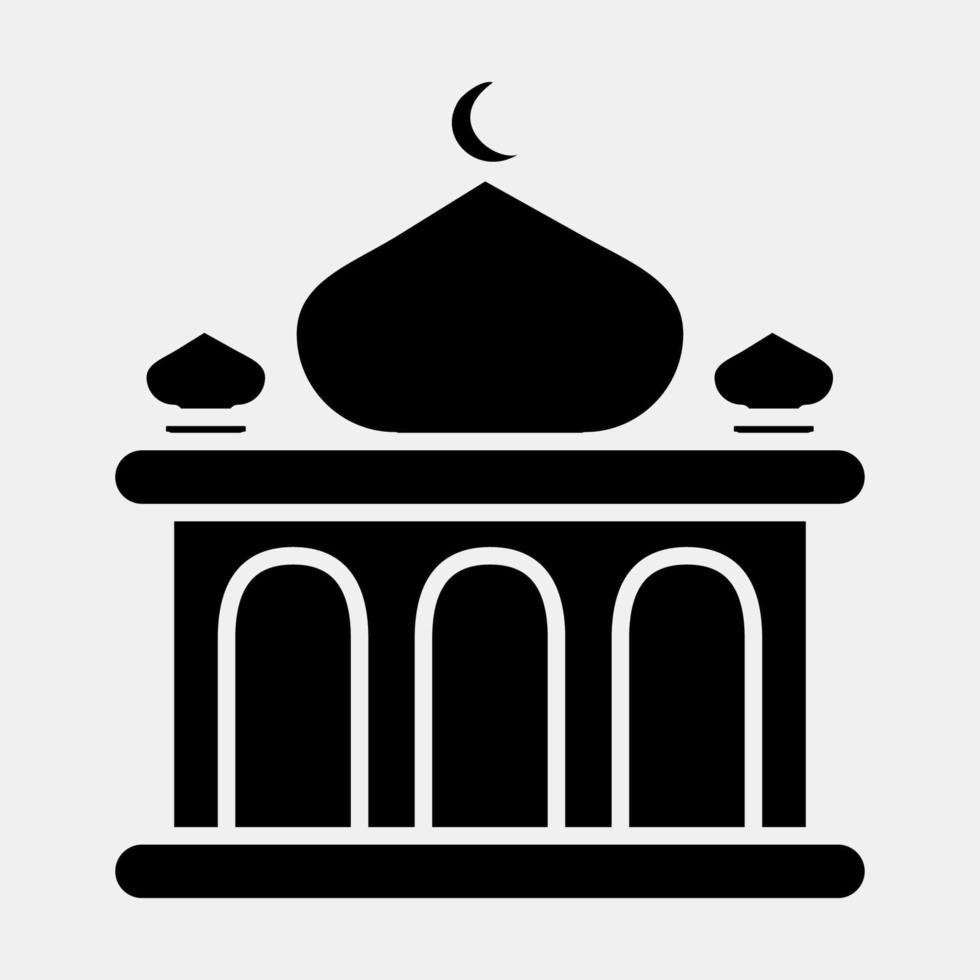 Icon mosque. Building elements. Icons in glyph style. Good for prints, web, posters, logo, site plan, map, infographics, etc. vector