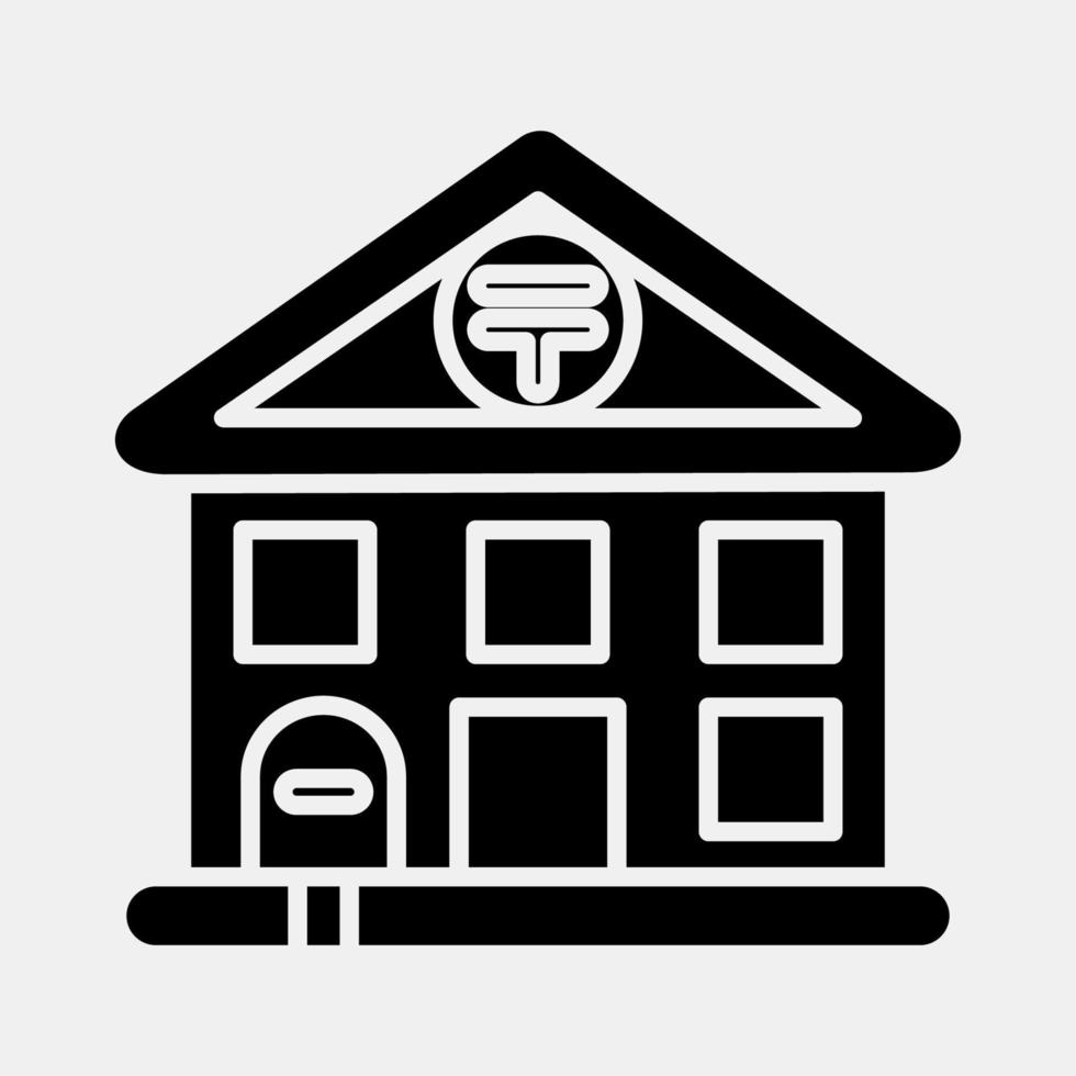 Icon post office. Building elements. Icons in glyph style. Good for prints, web, posters, logo, site plan, map, infographics, etc. vector