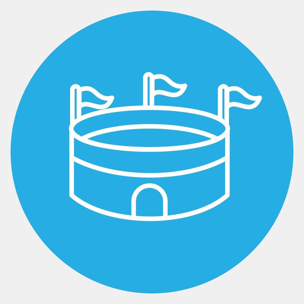 Icon stadium. Building elements. Icons in blue round style. Good for prints, web, posters, logo, site plan, map, infographics, etc. vector