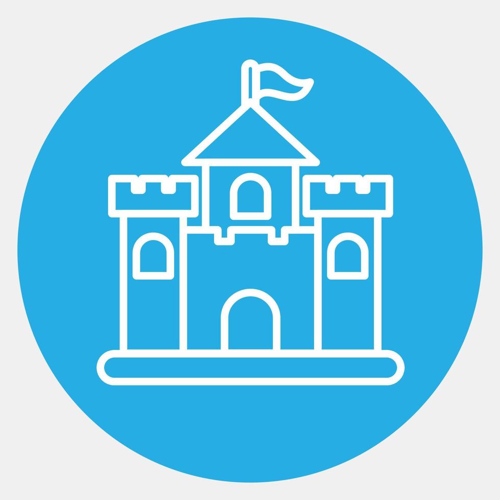 Icon castle. Building elements. Icons in blue round style. Good for prints, web, posters, logo, site plan, map, infographics, etc. vector