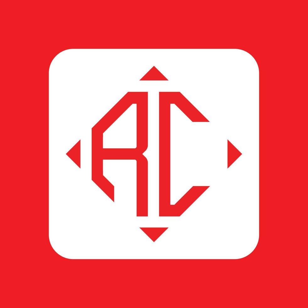 creativo sencillo inicial monograma rc logo diseños vector