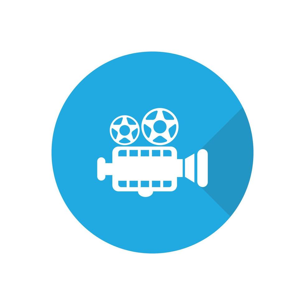 Clásico vídeo cámara logo para película cine producción vector