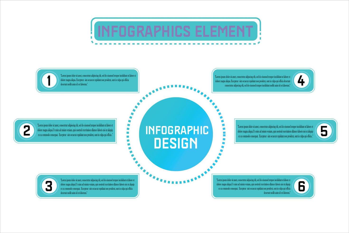 Infographic design template with 6 steps.  Creative infographics design for presentation. vector