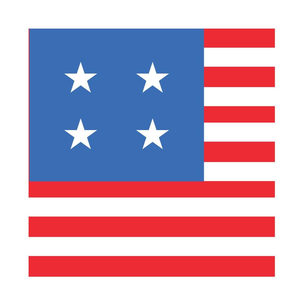 americano bandera de monumento día plano icono conjunto vector