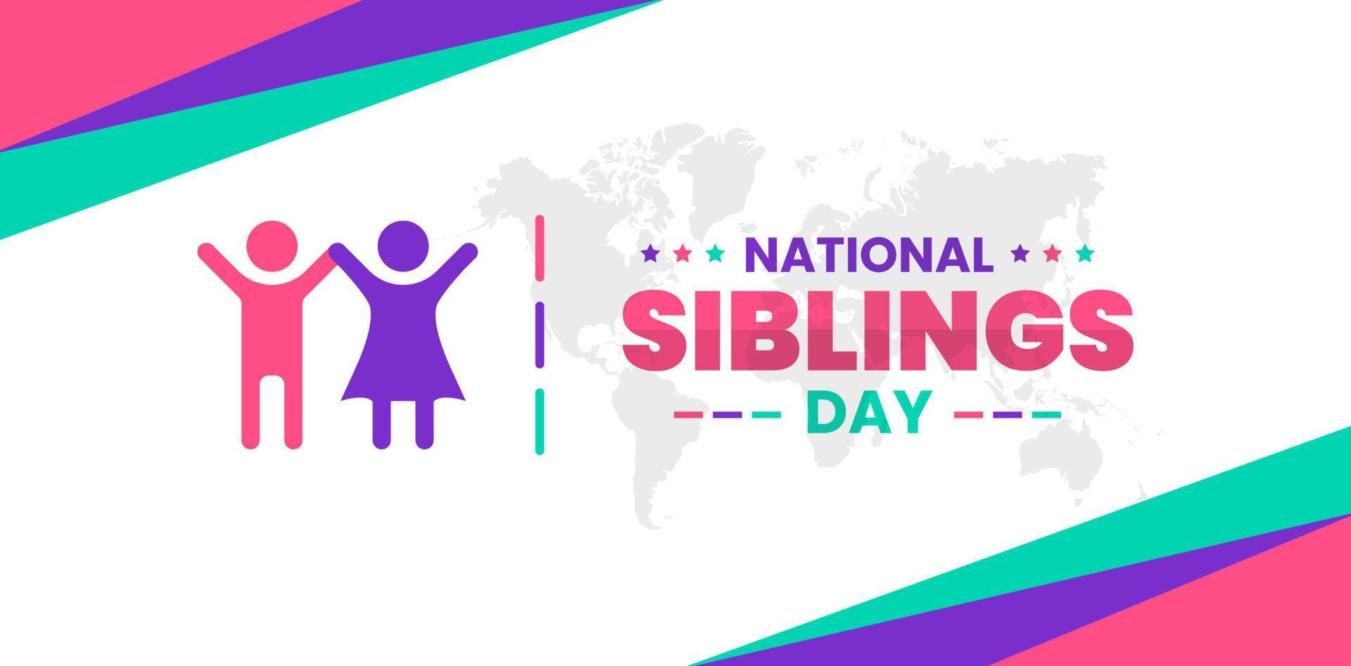 National Siblings Day background or banner design template celebrated