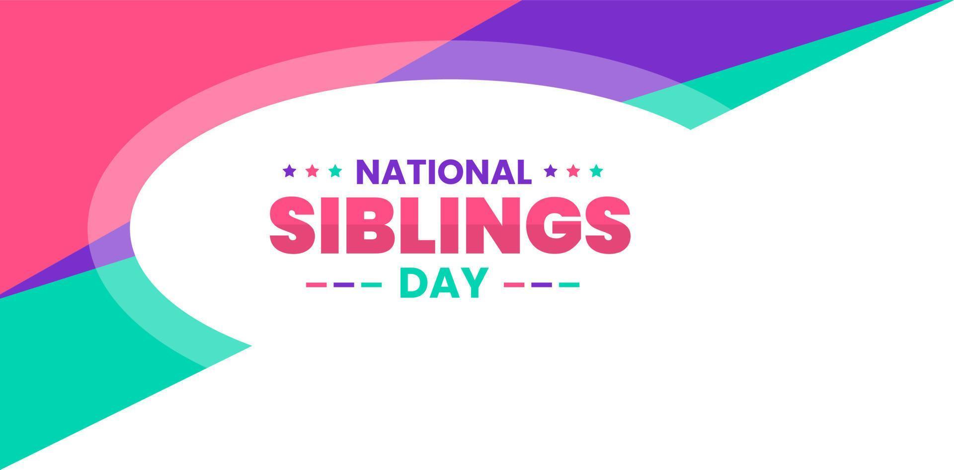 National Siblings Day background or banner design template celebrated in 10 april. vector