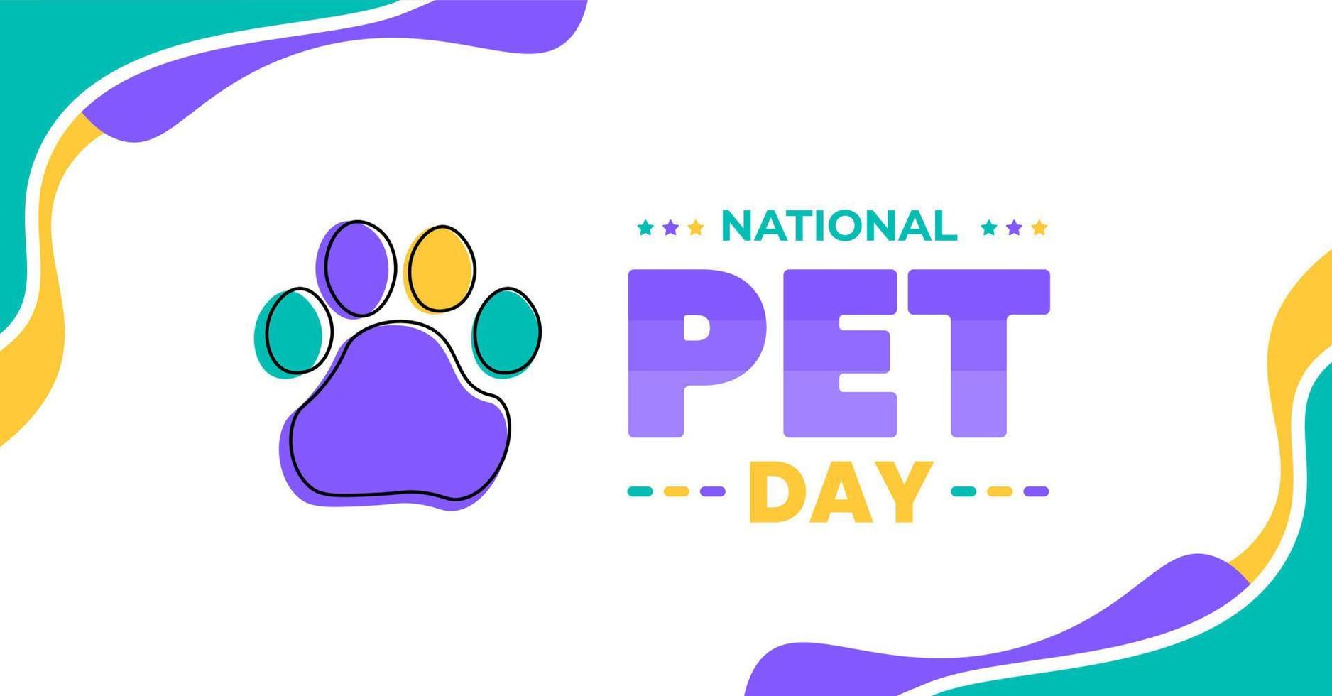 National Pet Day background or banner design template celebrated in april 11 22425886 Vector Art
