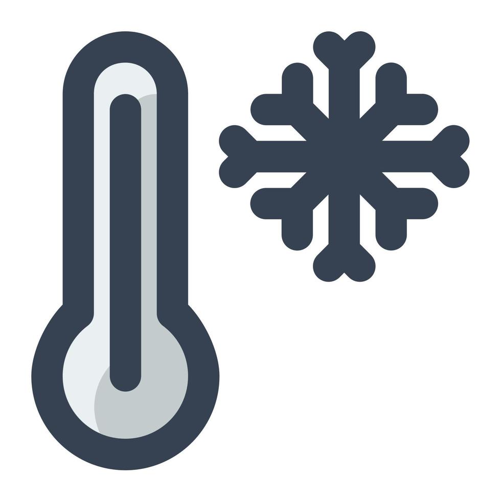 Thermometer with snowflake in color filled icon. Winter, cold, season, weather, forecast vector
