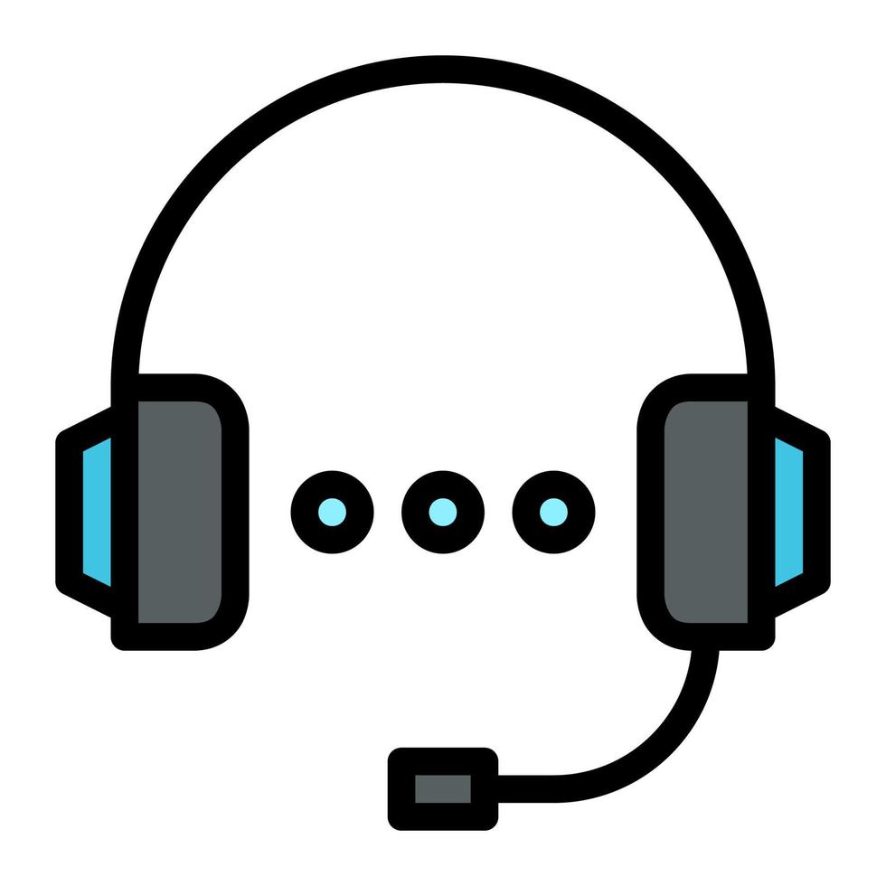 Isolated customer support in lineal color icon on white background. Customer service, headphone, help, service center vector