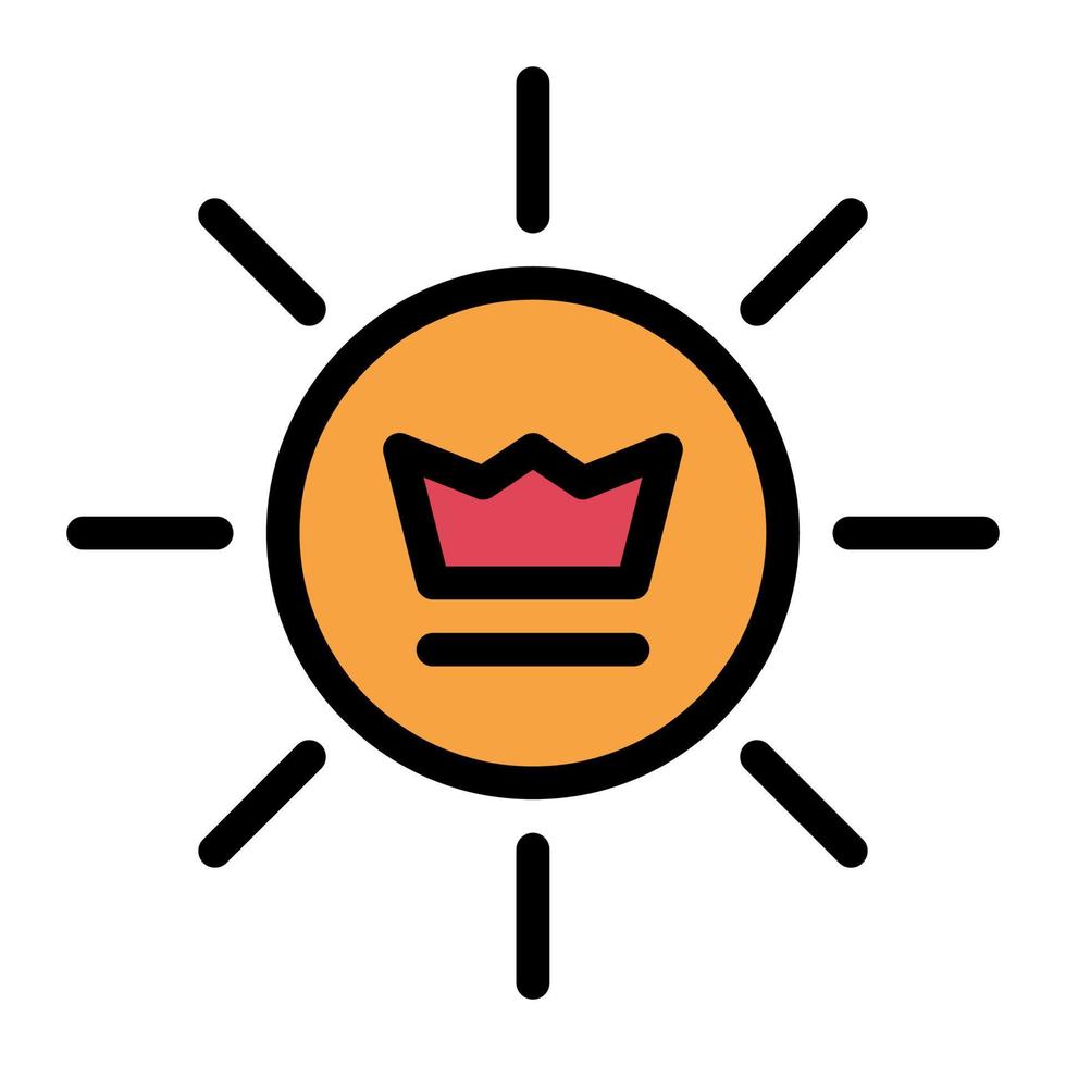 Isolated company branding in lineal color icon on white background. Identity, crown, logo, marketing, business vector