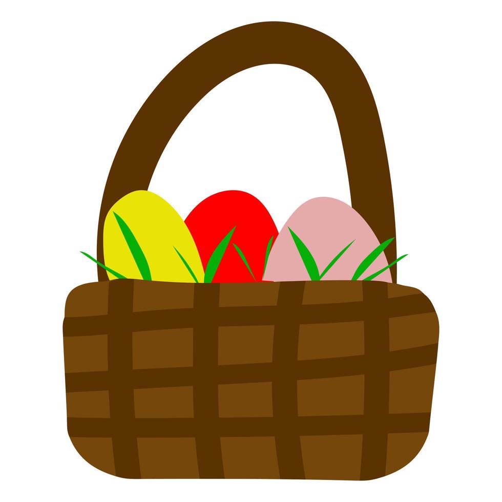 easter basket with eggs, element for your design. vector