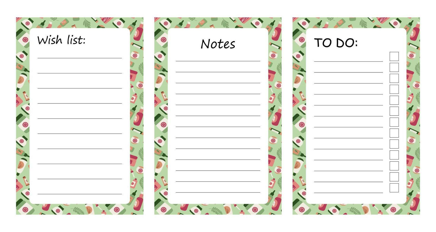 planner printable template with blue elements. daily planner note paper to-do list and goal planer. Vector illustration