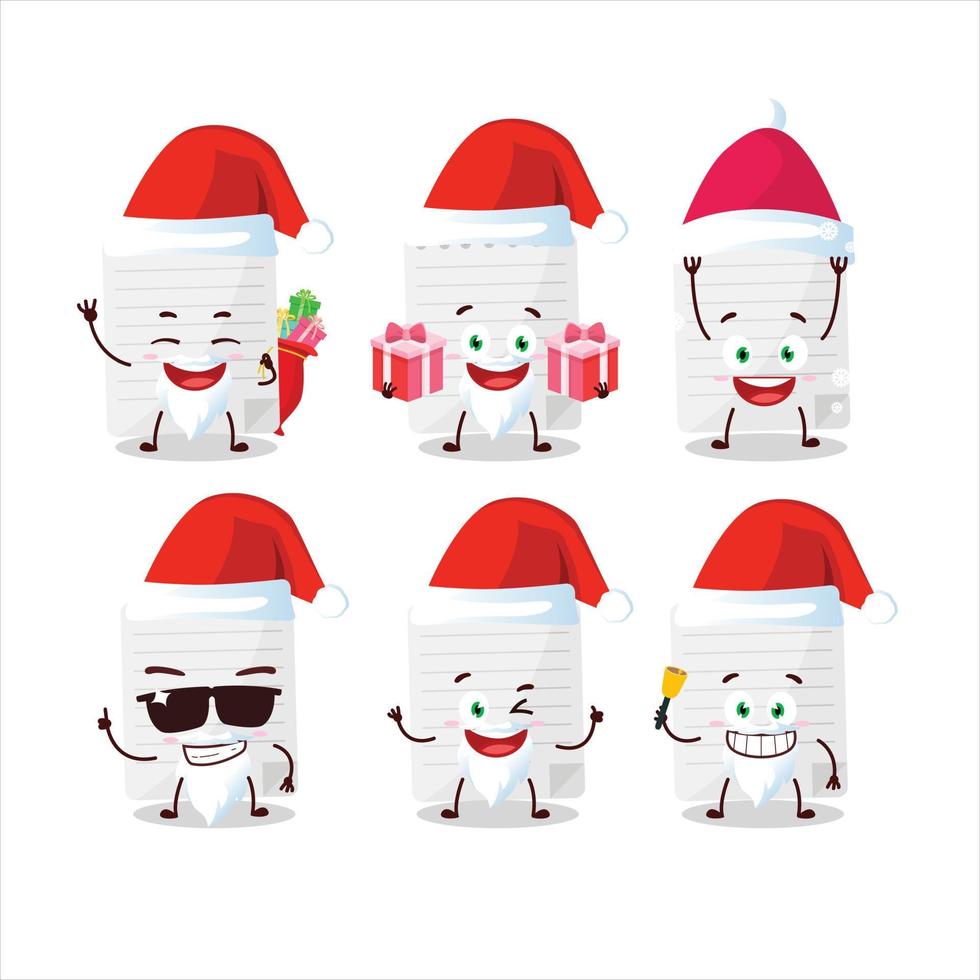 Santa Claus emoticons with sticky notes cartoon character vector