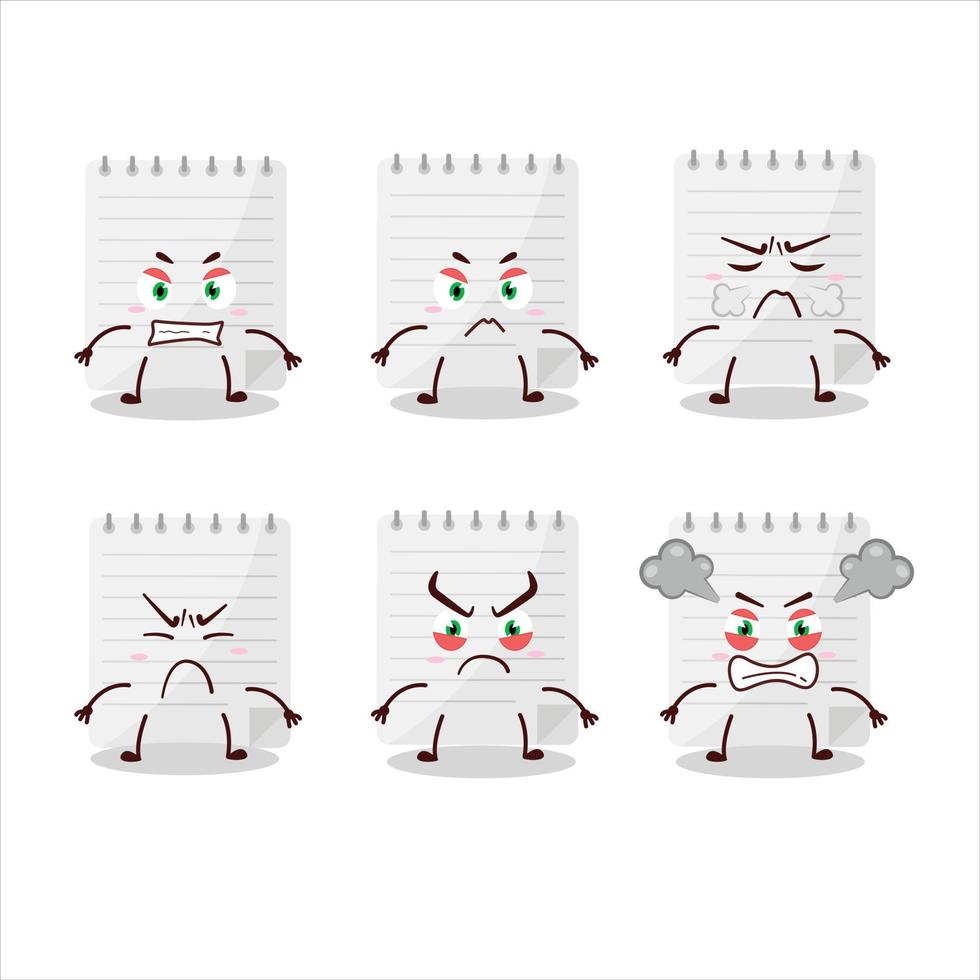 Sticky notes cartoon character with various angry expressions vector