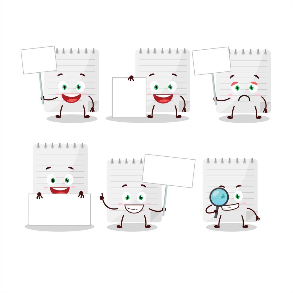 Sticky notes cartoon character bring information board vector